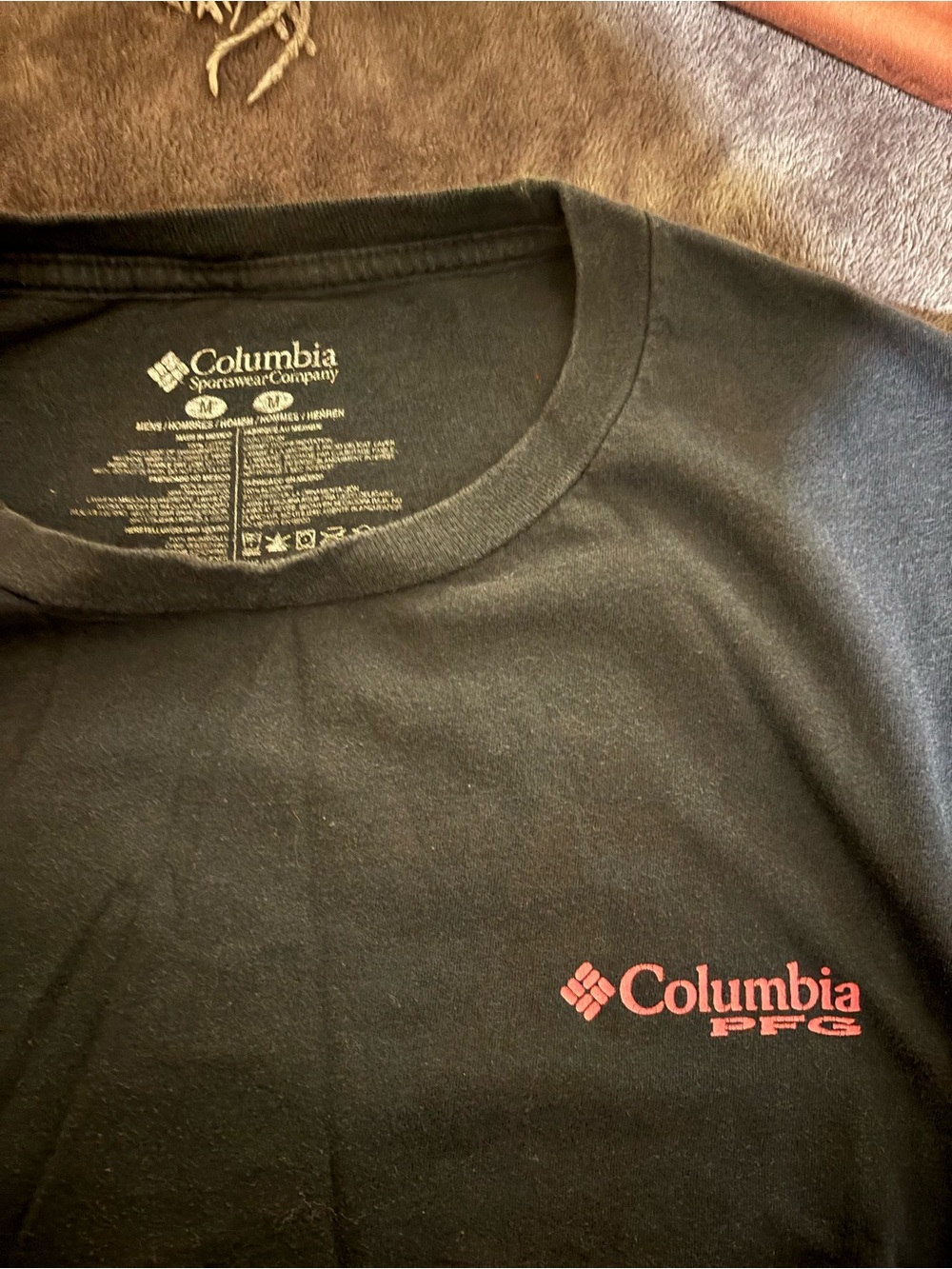 Columbia Black Short-Sleeve Tee with Red Logo